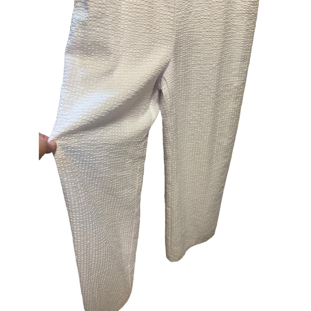NWT Aqua Seersucker Jumpsuit Women's Size XS White Sleeveless Lined Wide Leg - Picture 7 of 16
